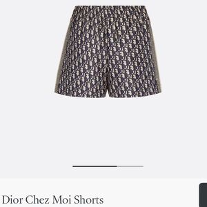 Dior Beige and Navy Chez Moi Athletic Shorts